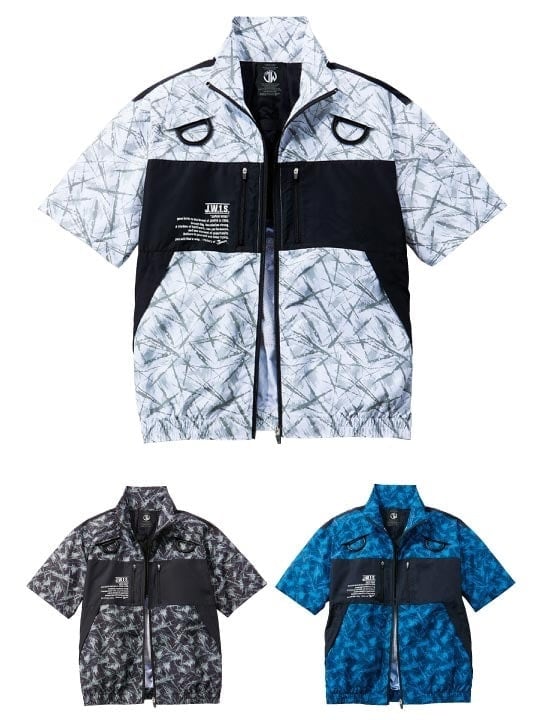 【Jawin】 FS54160K 空調服(R) 半袖ブルゾン＋18.0V超大風量瞬間冷却ターボハイパワーファン対応スターターキット（ファンレッド）[春夏]