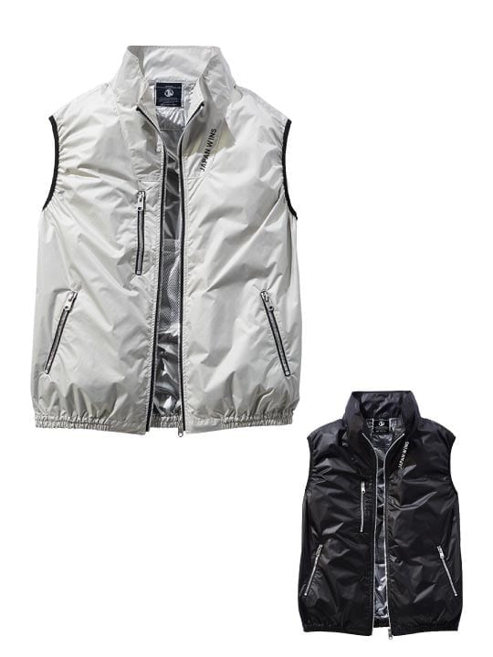 【Jawin】 FS54180O 空調服(R) ベスト＋14.4V瞬間冷却超大容量ターボハイパワーファン対応スターターキット（ファンレッド）※ケーブル差込口は円形[春夏]