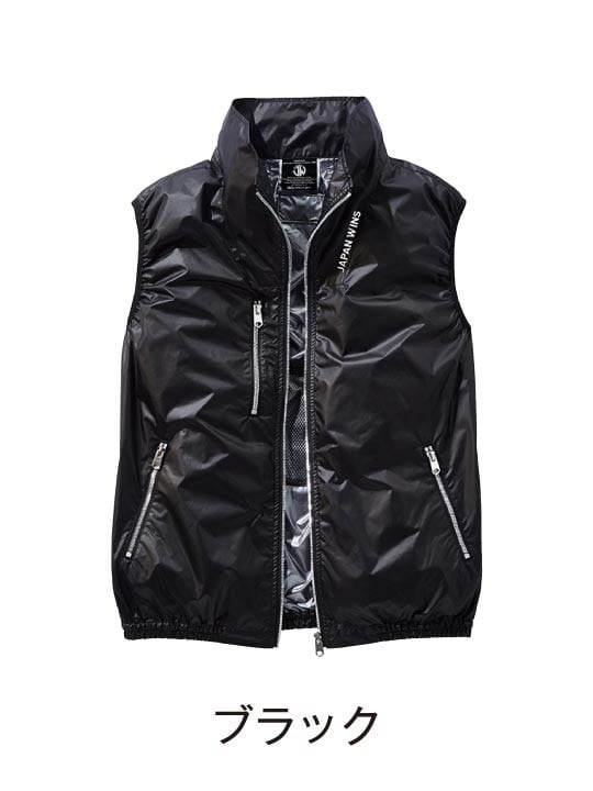 【Jawin】 FS54180O 空調服(R) ベスト＋14.4V瞬間冷却超大容量ターボハイパワーファン対応スターターキット（ファンレッド）※ケーブル差込口は円形[春夏]