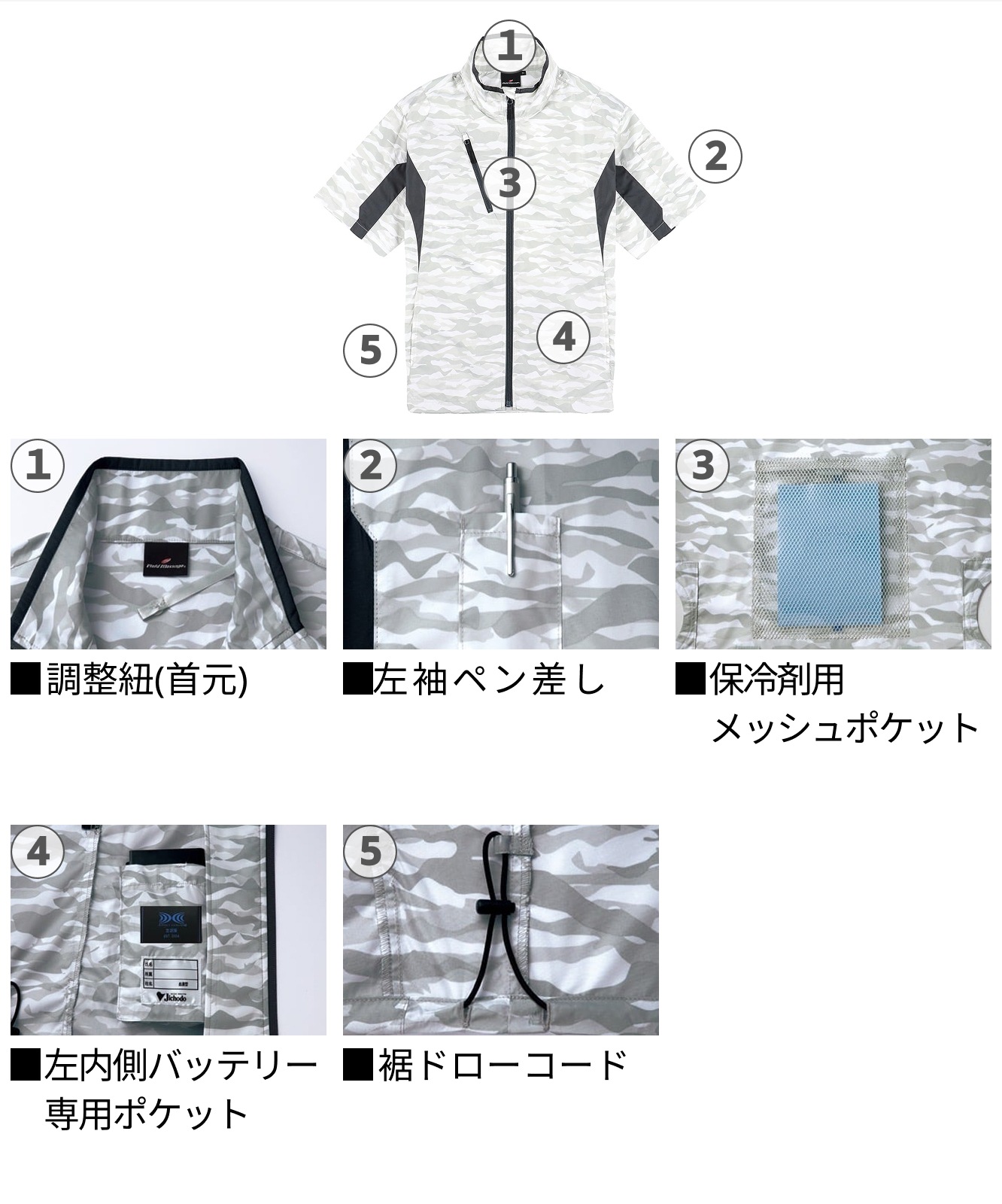 【JICHODO】87070 空調服(R)半袖ジャケット [春夏]