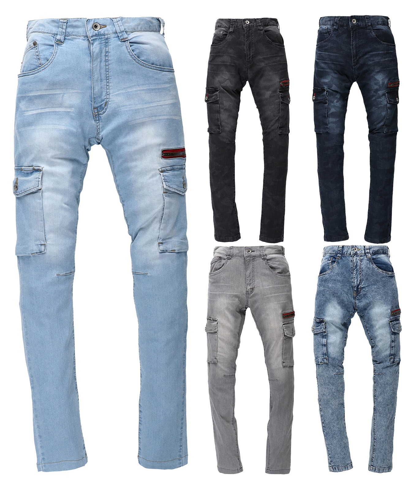 【Jawin】 56902 ストレッチノータックカーゴパンツ [春夏]※SLIM FIT※