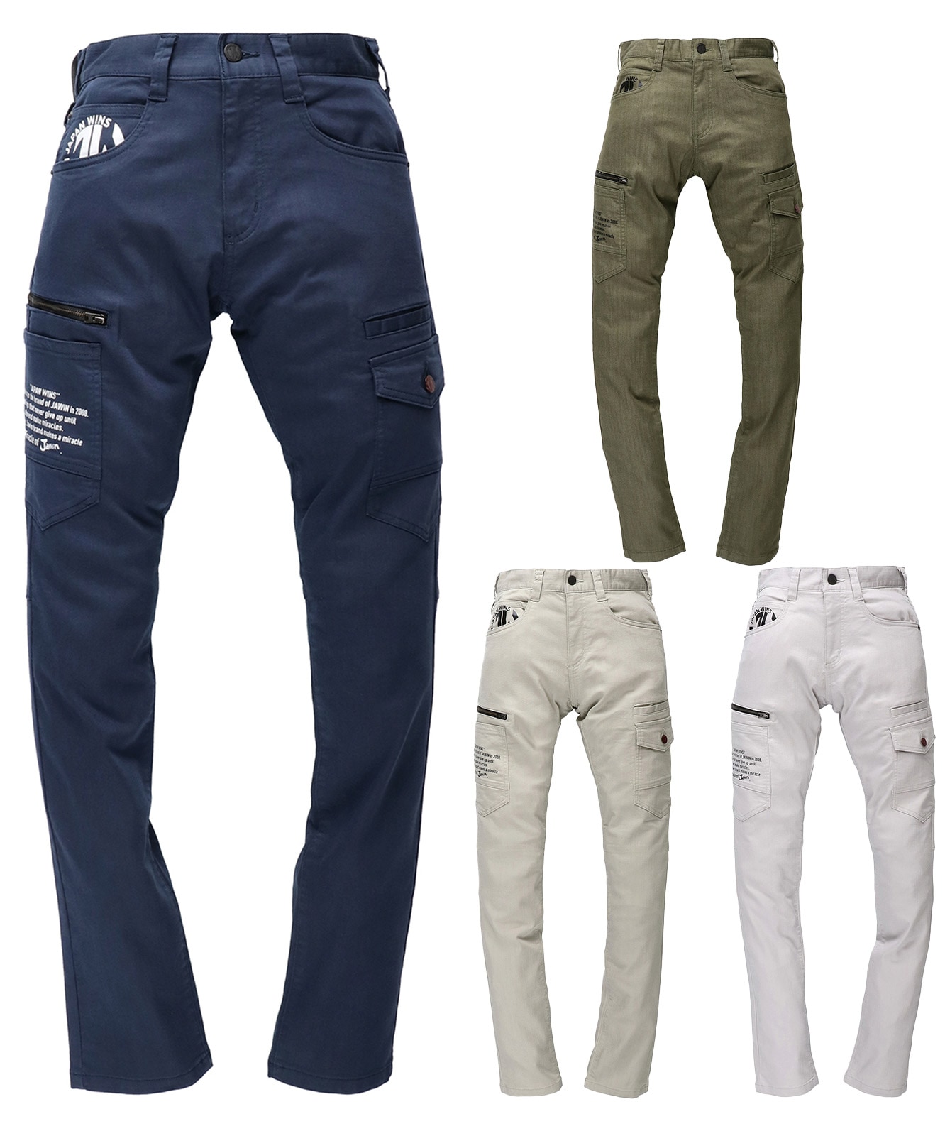 【Jawin】 57302 ストレッチノータックカーゴパンツ[春夏]※SLIM FIT※