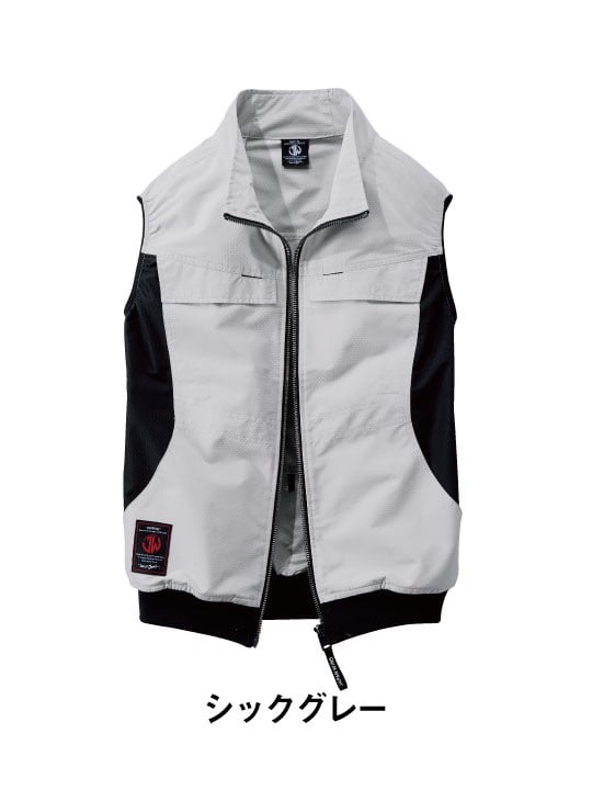 【Jawin】 FS54210Z 空調服(R)ベスト＋25V超大風量連続モード搭載 スターターキット（ファンブルー）[春夏]