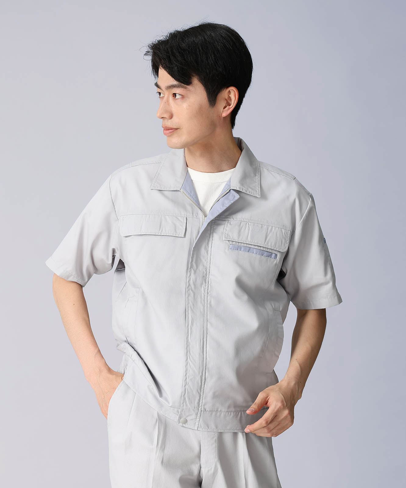 【JICHODO】 45310 製品制電清涼半袖ブルゾン [春夏]