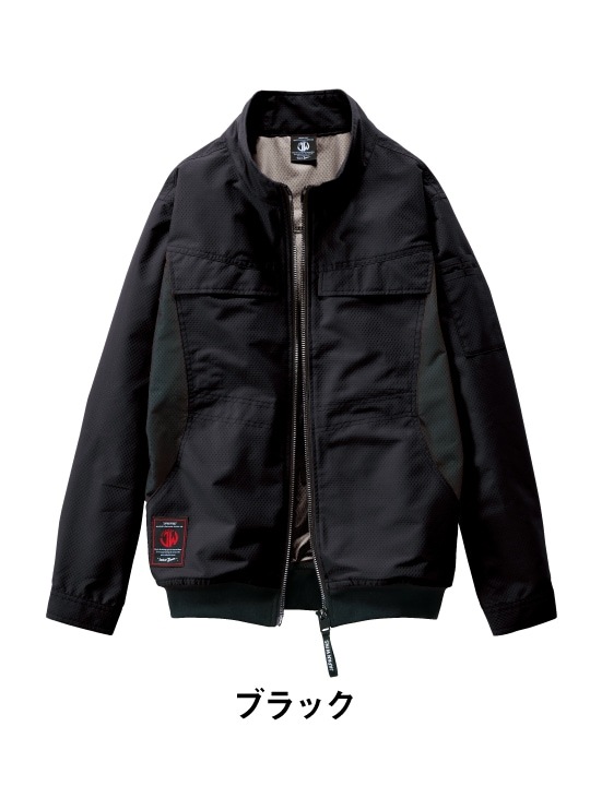【Jawin】 FS54190Y 空調服(R)長袖ブルゾン＋25V超大風量連続モード搭載 スターターキット（ファンブラック）[春夏]