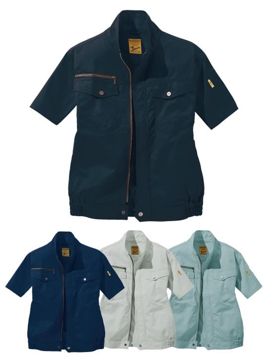【Jawin】 FS54010L 空調服(R)半袖ブルゾン＋14.4V瞬間冷却超大容量ターボハイパワーファン対応スターターキット（ファングレー）※ケーブル差込口は円形[春夏]