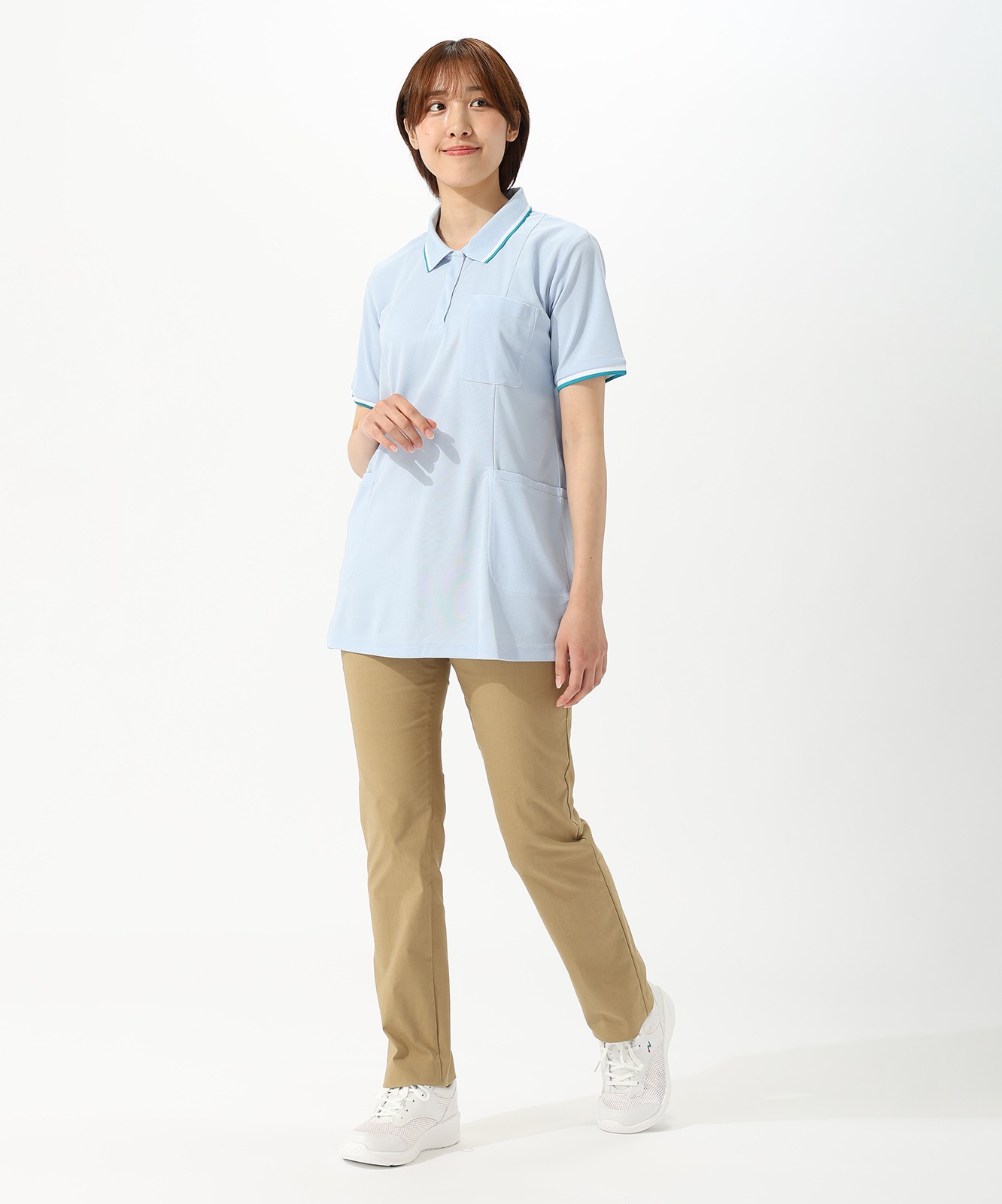 【WHISeL】 WH90338 半袖ロングポロシャツ[レディース]