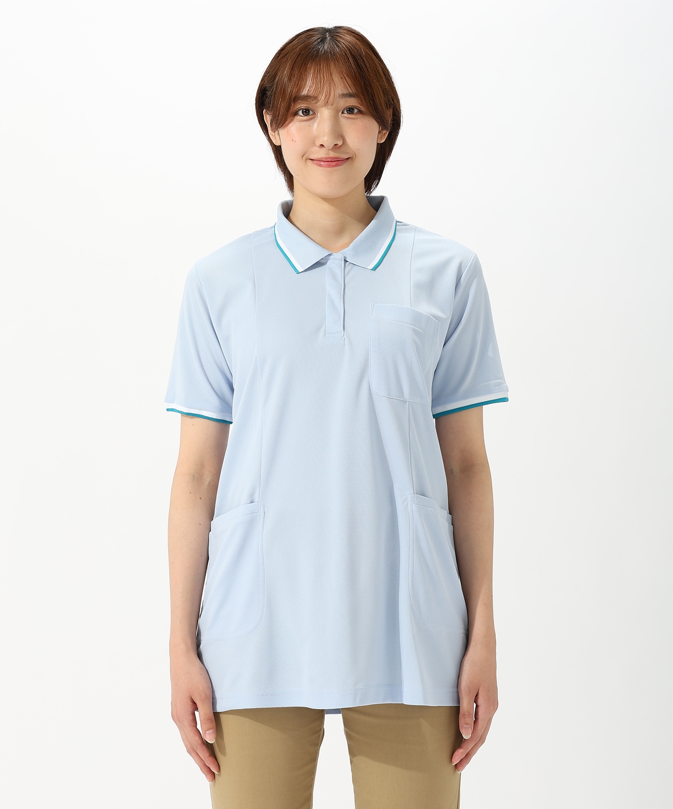 【WHISeL】 WH90338 半袖ロングポロシャツ[レディース]