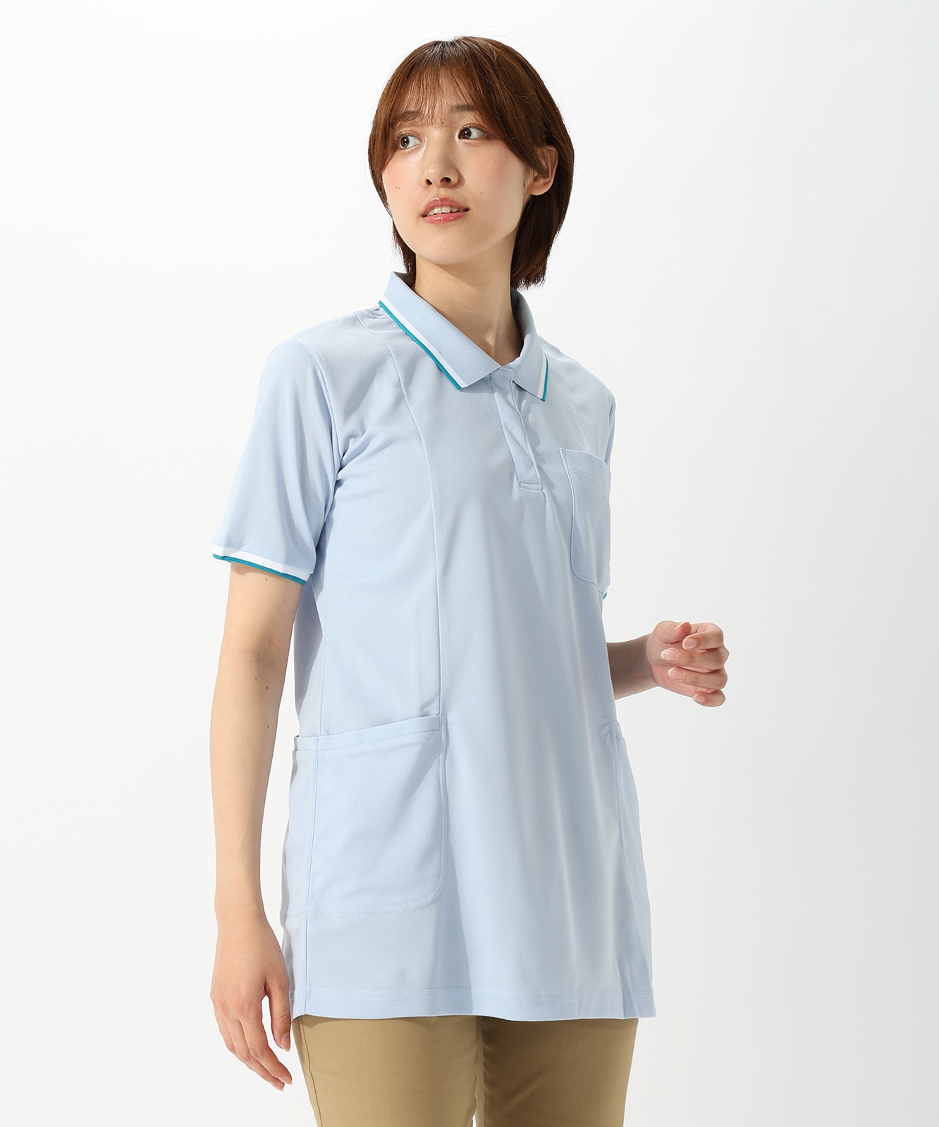 【WHISeL】 WH90338 半袖ロングポロシャツ[レディース]