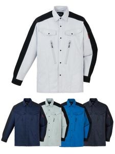 JICHODO】 87604 エコ製品制電ストレッチ長袖シャツ[春夏]※SLIM
