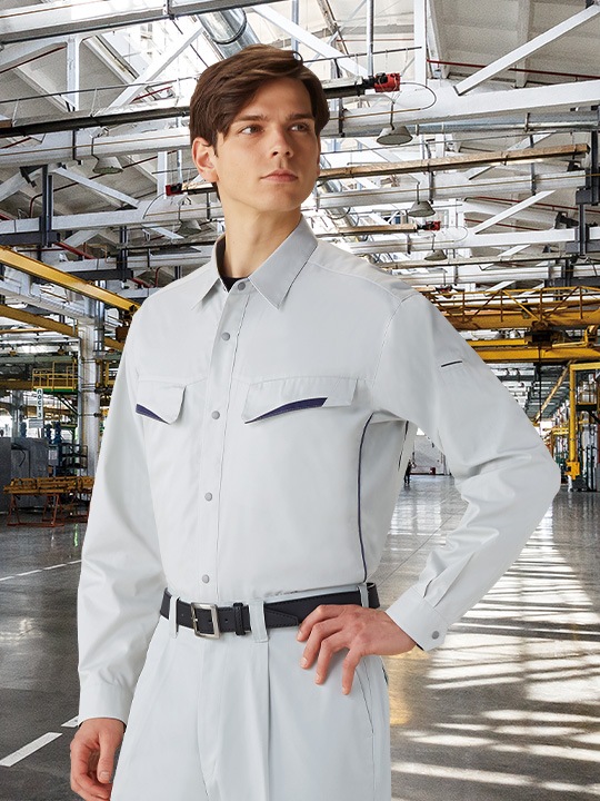 JICHODO】 85504 製品制電長袖シャツ [通年]通販ページ│自重堂＜公式