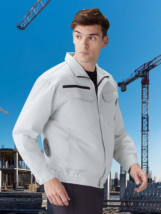 JICHODO】87080 空調服(R)エコ長袖ブルゾン(ファン無し) [春夏