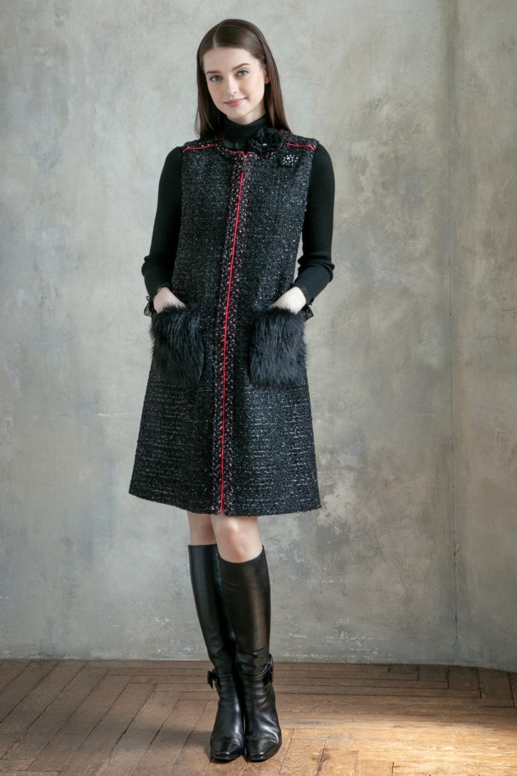 セール 新品 2025タグ付きポケットエコファーツイードワンピース42 000000001163_lHSqpsw.jpg