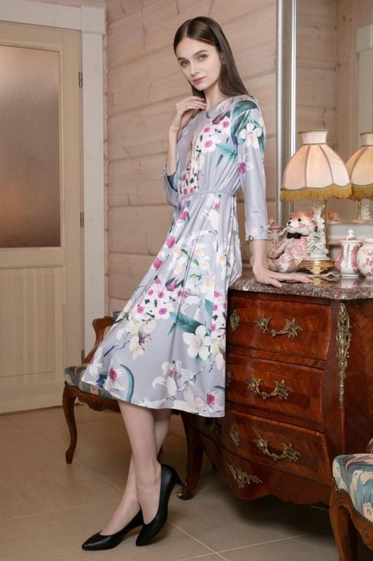 美品　スーパービューティー　24aw エンボス　パフ　チュールワンピース　XL スーパービューティー ワンピース 花柄 パワーネット ワンピース