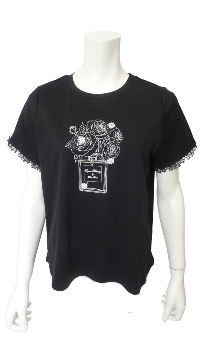 2026年春夏物 胸元花瓶モチーフ刺しゅう入りTシャツ 2612038 ｜Super