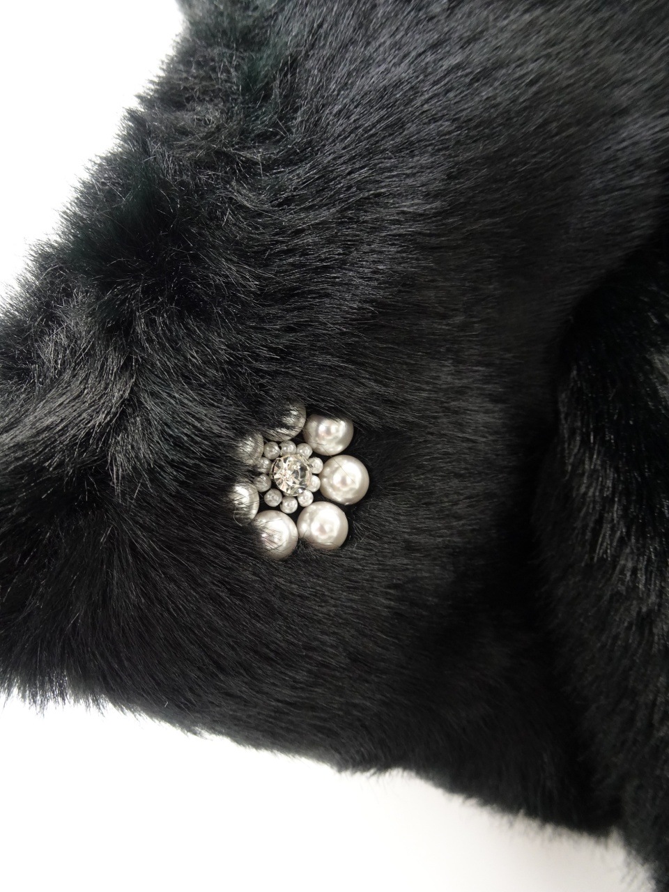 美品の使用感無し✩カシミア＆ウール✩ブルーフォックス✩黒✩ファーショール STB1124F0824_zo_a204.jpg