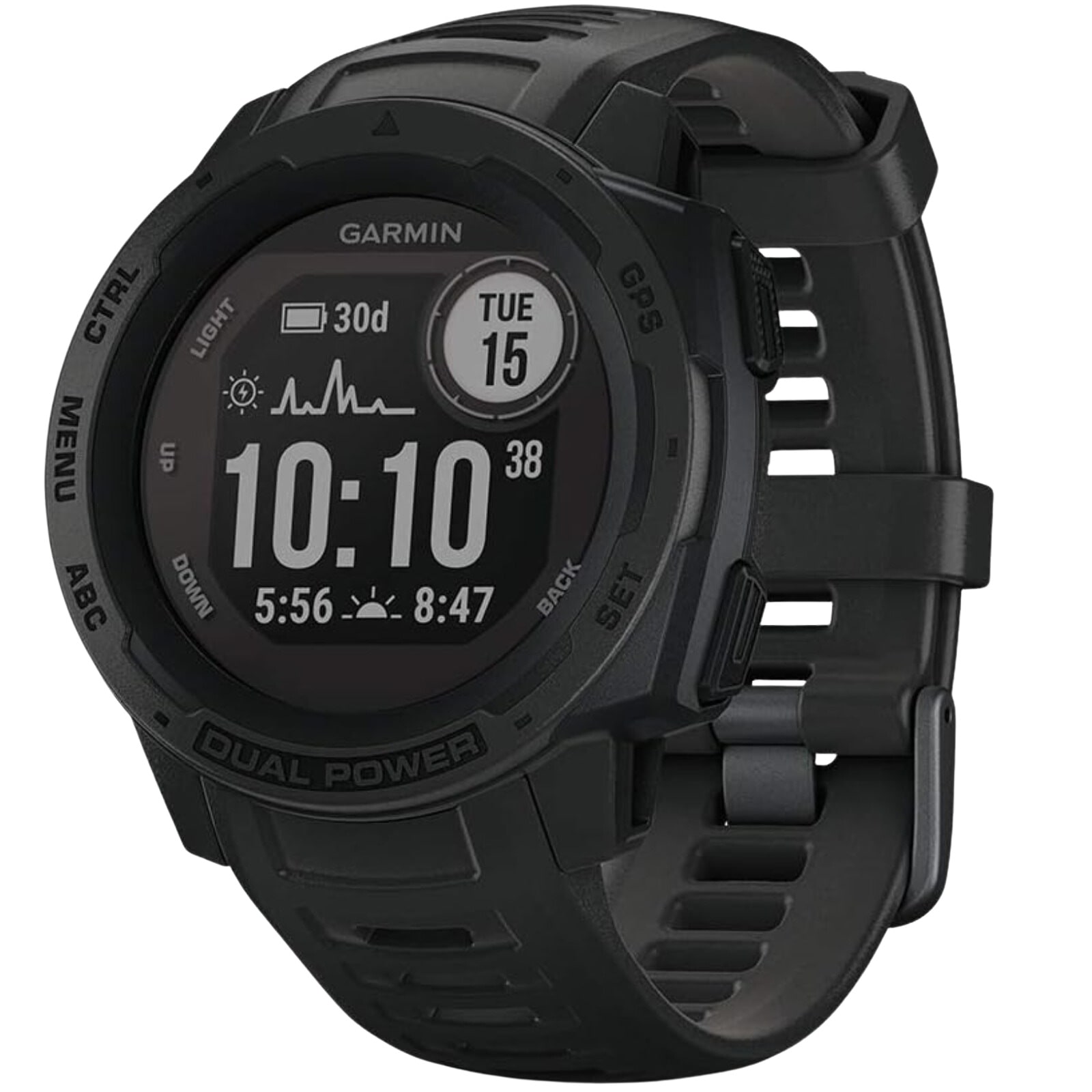 GARMIN ガーミン スポーツウォッチ Instinct Dual Power 010-02293-31 Graphite アウトドア GPS ウォッチ Instinct Dual Power 腕時計 時計 新品