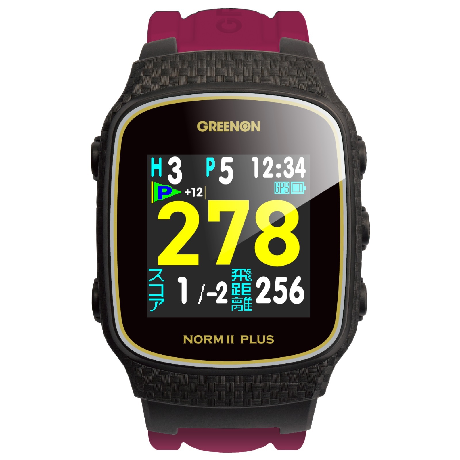 GreenOn グリーンオン NORM II PLUS ノルム 2 プラス THE GOLF WATCH ゴルフ ウォッチ ボルドーレッド 新品