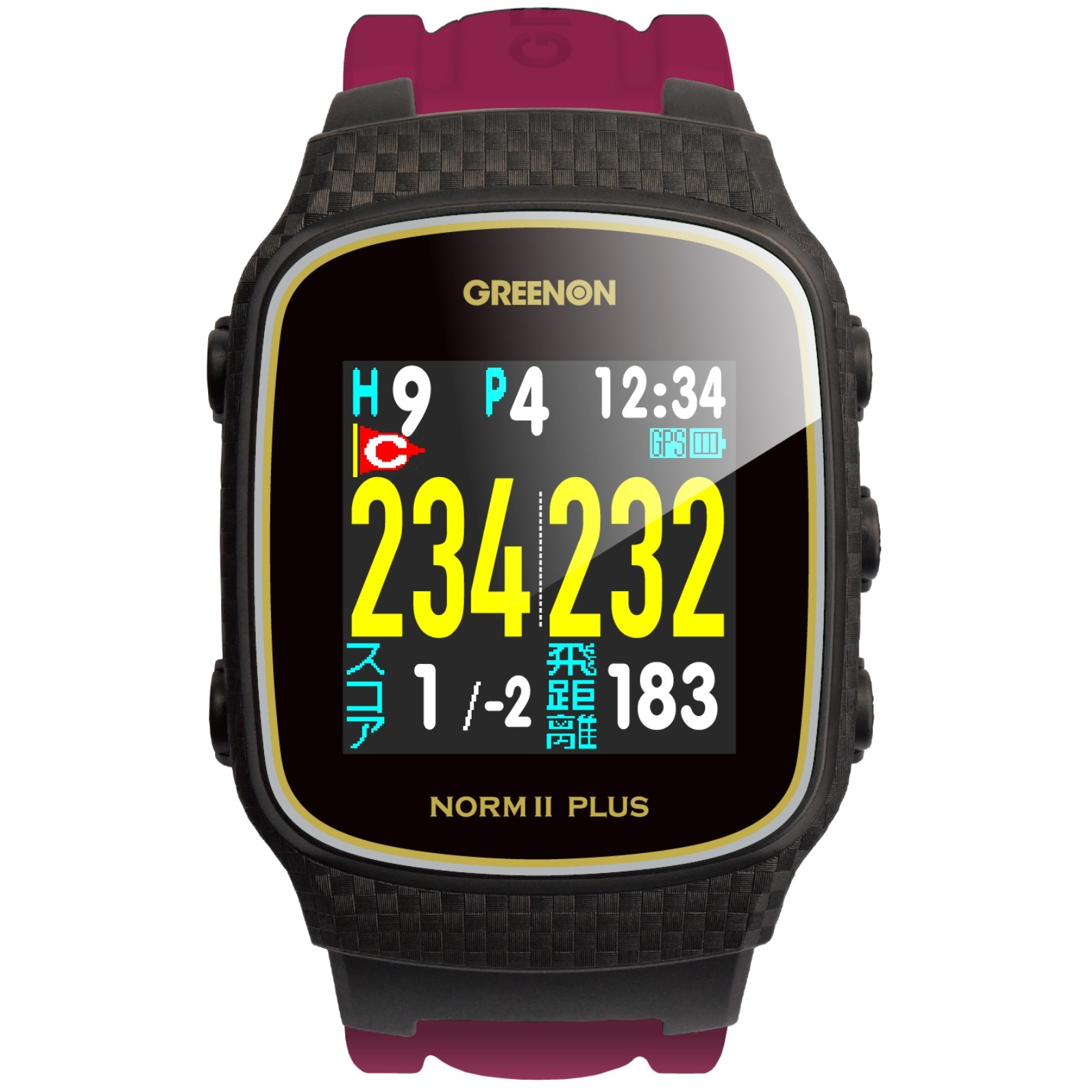 GreenOn グリーンオン NORM II PLUS ノルム 2 プラス THE GOLF WATCH ゴルフ ウォッチ ボルドーレッド 新品
