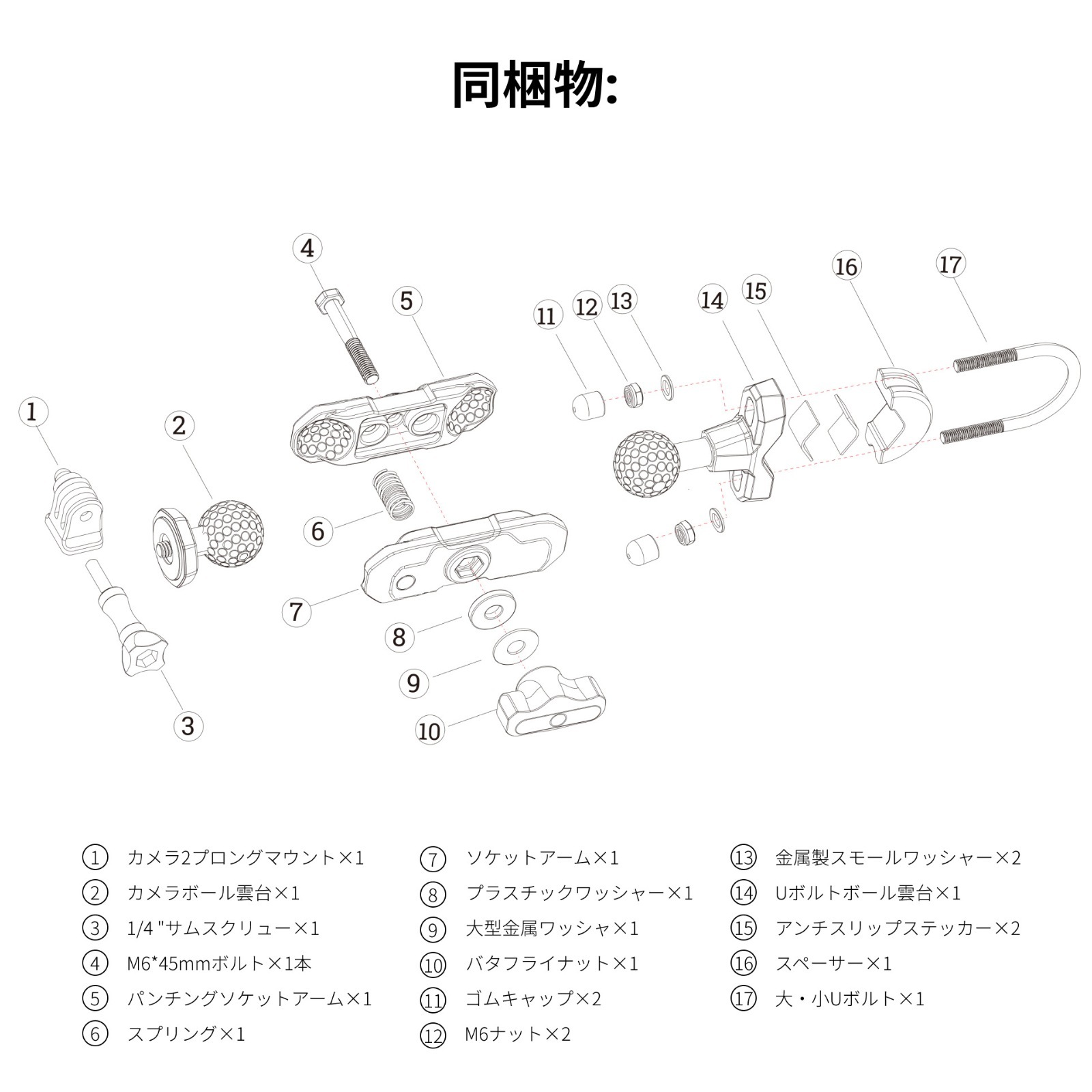 Insta360 モーターサイクル用U字ボルトマウント インスタ 360 DINMBBD/B GO 3 X3 ONR RS GO 2 ONE X2 アクションカメラ 360度カメラ アクセサリー 正規代理店