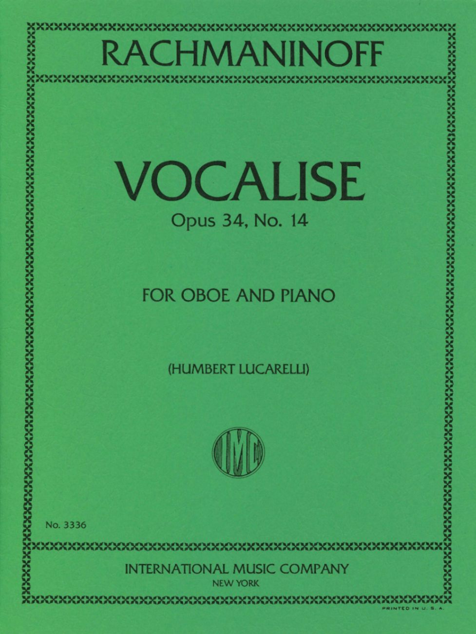 ラフマニノフ：ヴォカリーズ 作品34 第14番 （オーボエ） | 楽譜