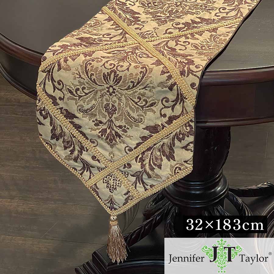 新品　ジェニファーテイラー テーブルランナー 230cm ダマスク Yorke テーブルランナー ジェニファーテイラー・Heirloom（35×230cm