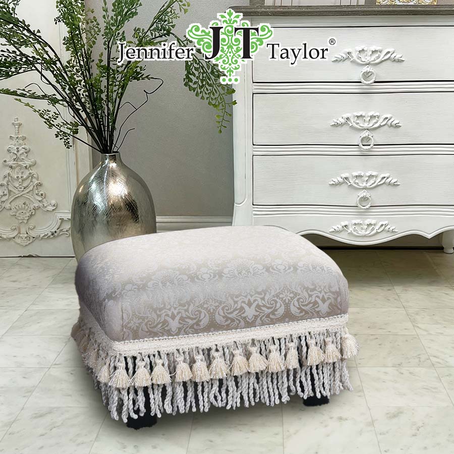 Φ【美品】ジェニファーテイラー Heirloom オットマン フットスツール ② フットスツール フットレスト オットマン 足置き スツール ピンク