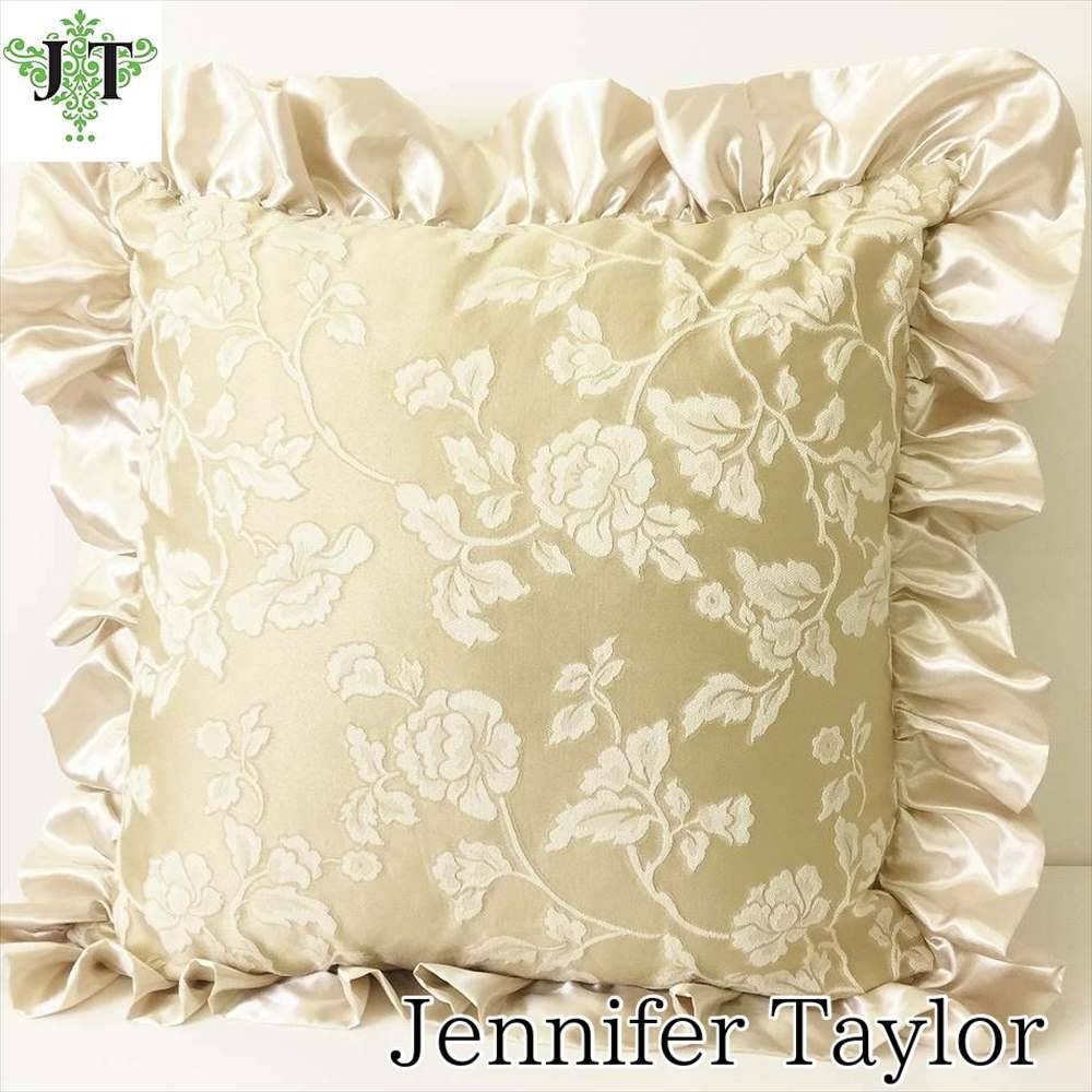 ジェニファーテイラー 花柄刺繍オリーブグリーンクッション ID-259 VIVIENNE（ヴィヴィアン）ジェニファーテイラーJennifer Taylor