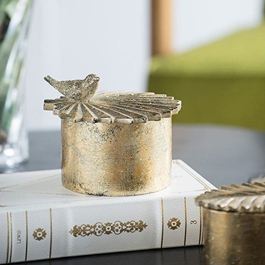 クラシック 小物入れ バード ふた付き 蓋付き ディスプレイ カフェ レストラン 店舗 置物 置き物 お菓子入れ アクセサリー入れ 宝物入れ