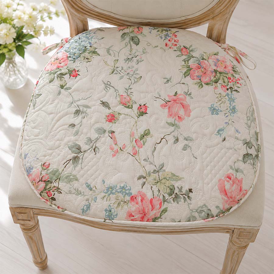 champs de fleurs ローズキルト シートクッション リバーシブル