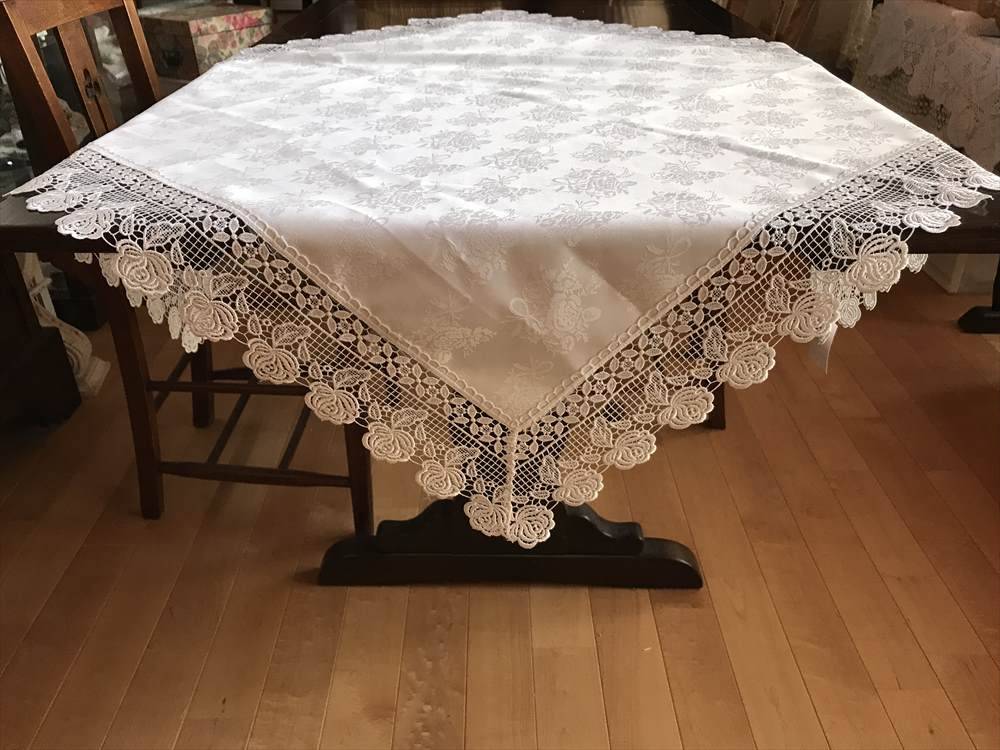 white rose テーブルクロス