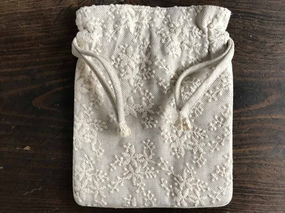cotton flora サックポーチ 巾着ポーチ