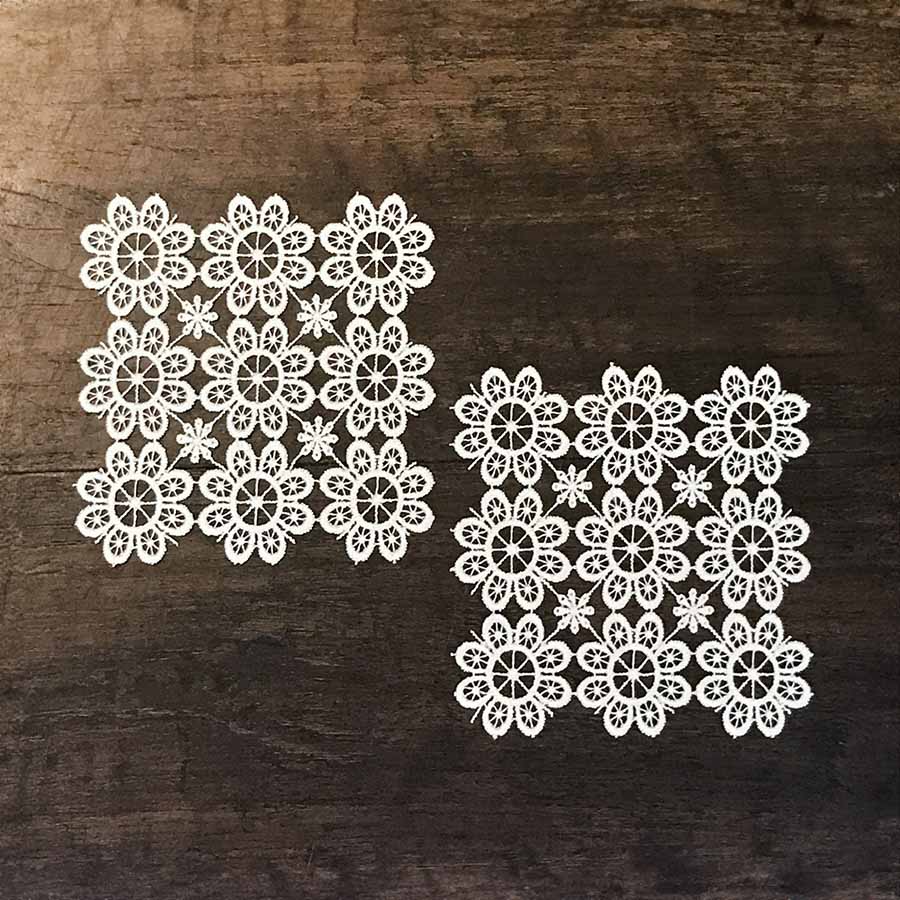 all lace コースター4枚セット ホワイト