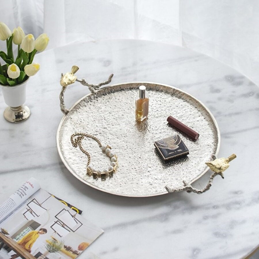 モダントレイ アルミ バード インテリアトレイ アクセサリー店舗 おしゃれ かわいい ロココ アンティーク調 ヴィクトリアン