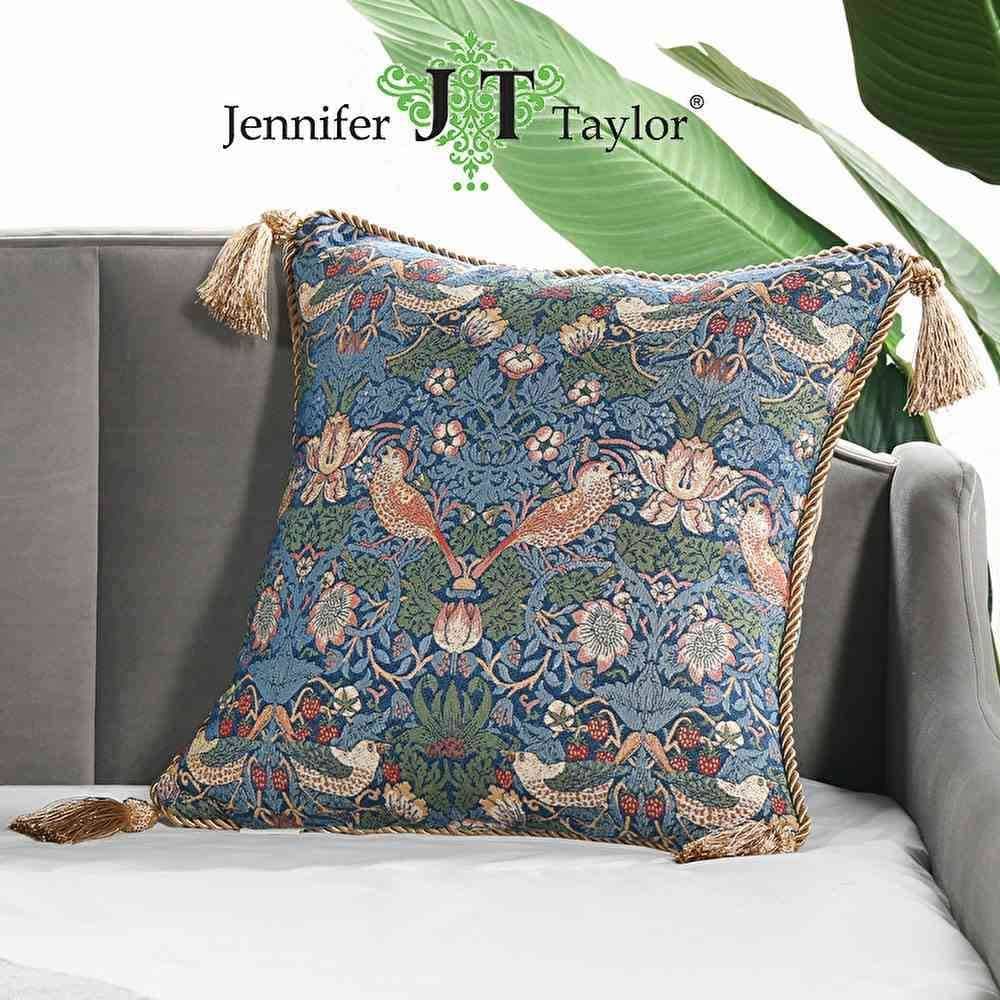 ジェニファーテイラー クッション 45x45cm いちご泥棒 Strawberry Thief Jennifer Taylor 33101CU