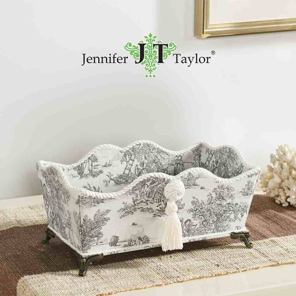 ジェニファーテイラー 脚付きき 小物入れ Toile de Jouy トワルドジュイ Jennifer Taylor 33143BX