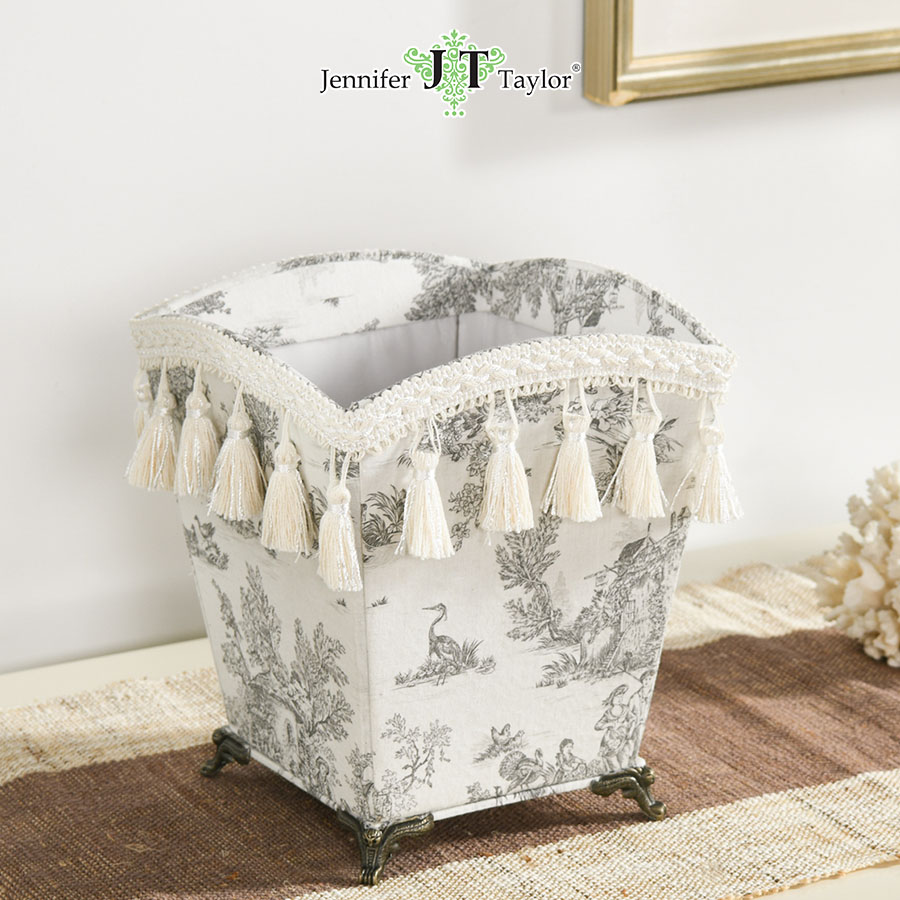 ジェニファーテイラー 脚付 ダストボックス Toile de Jouy トワルドジュイ Jennifer Taylor 33145DB【在庫限り】
