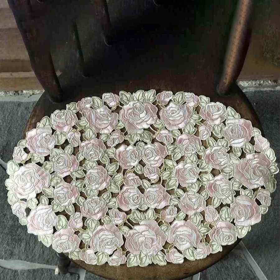 テーブルセンター 30x70cm all embroidery rose2
