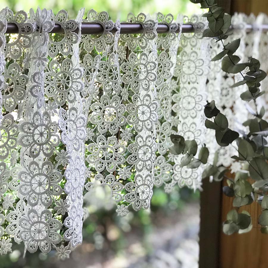 all lace カフェカーテン 60x120cm 2カラー