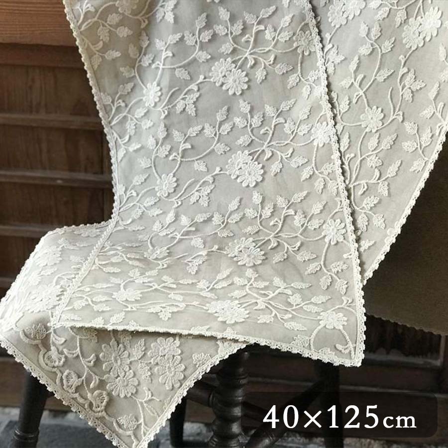 Cotton Flower interior テーブルセンター 40x125cm