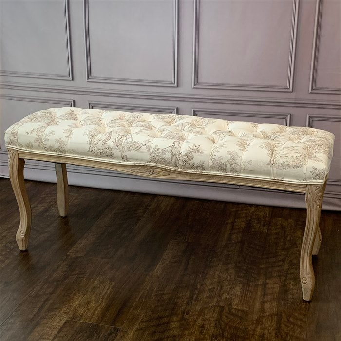 フレンチインテリア ベンチ トワルドジュイ Toile de Jouy