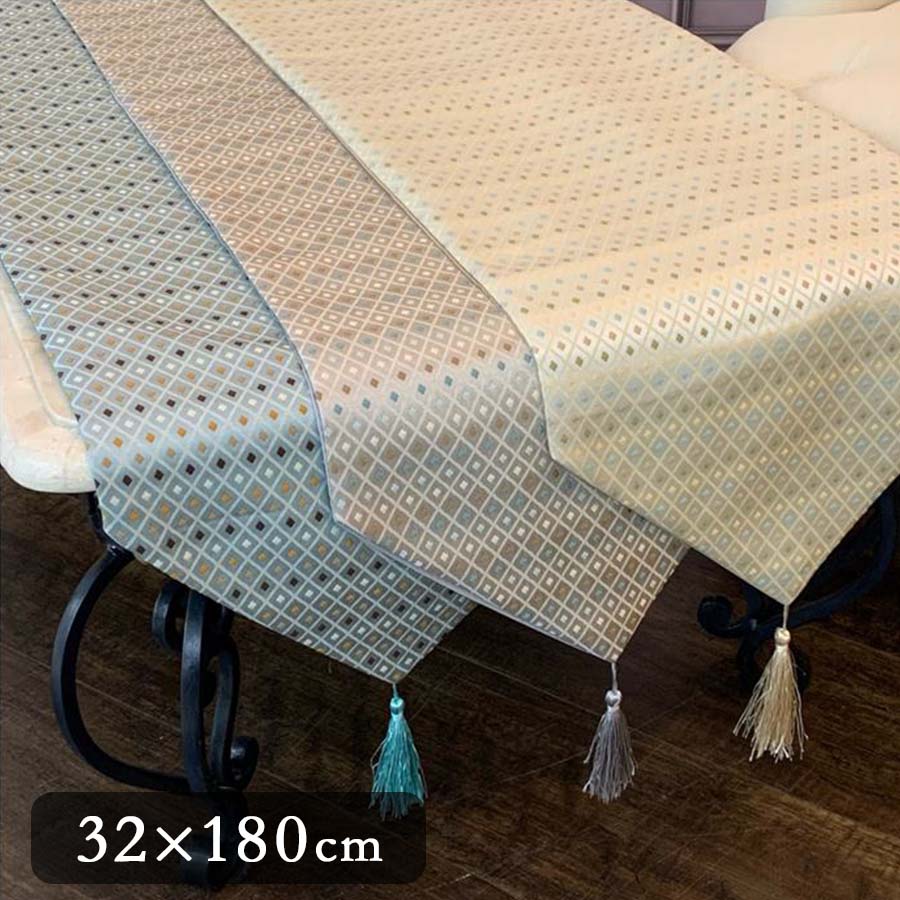 【半額セール】3色展開 テーブルランナー 180x32cm 小紋柄