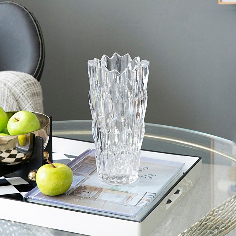 フラワーベース 花器 花瓶 花びん ガラス 深め インテリア エレガント 店舗 おしゃれ かわいい ロココ アンティーク調 ヴィクトリアン