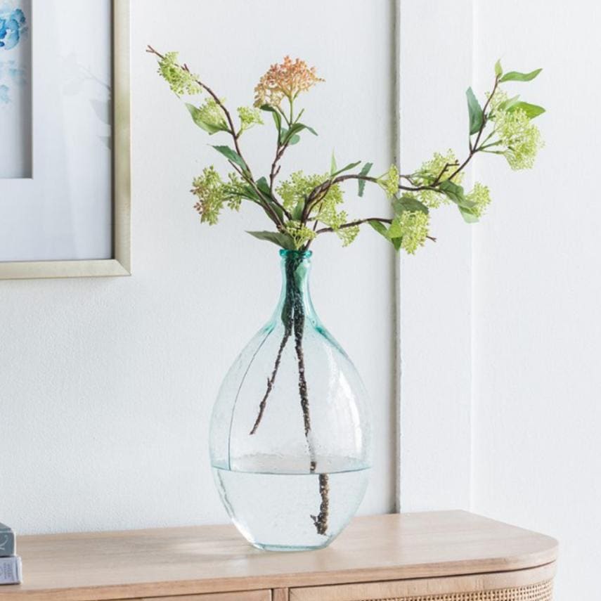 【半額セール！9900円→4950円】シャビーシック ガラス花瓶 ブルー Lサイズ フラワースタンド