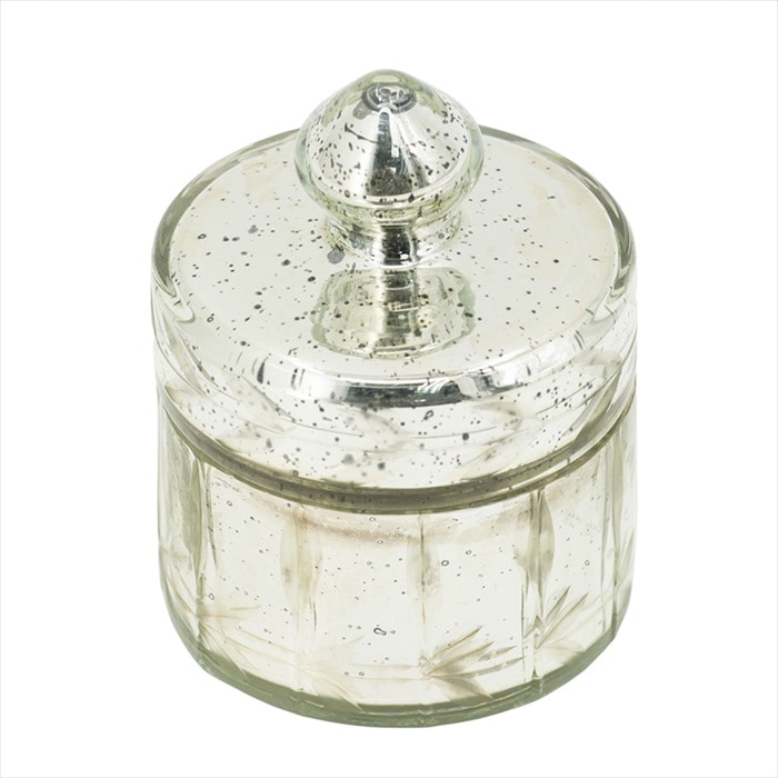 クラシック ガラス小物入れ シルバー Mサイズ