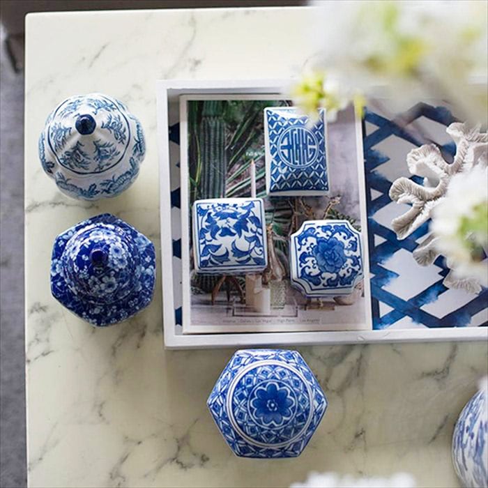 シノワズリ 小物入れ 3個セット 陶磁器