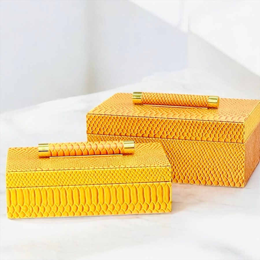 モダン ボックス2個セット L Sサイズ オレンジ