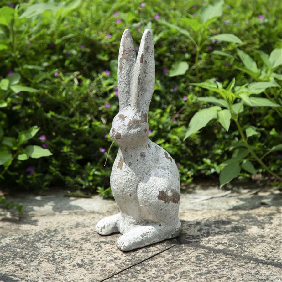 シャビーシック ウサギ 置物 セメント