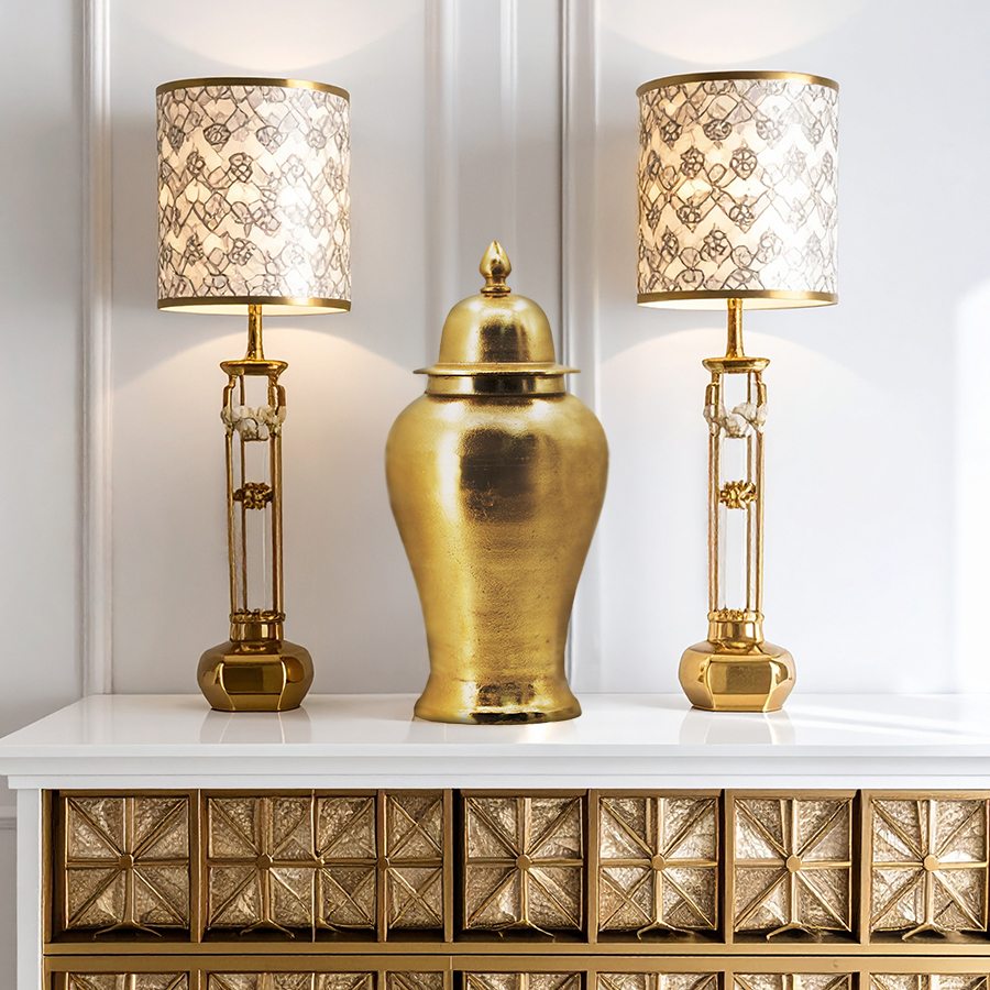 【半額セール！47300円→23650円】クラシックモダン 壺 アルミニウム 店舗ディスプレイ カフェ 蓋つき 蓋付 おしゃれ チャイナ