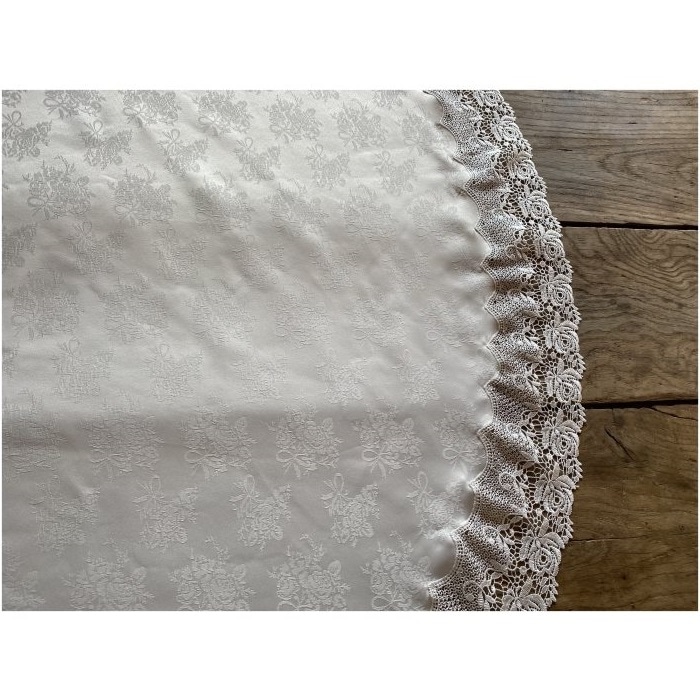 white rose bouquet ラウンドテーブルクロス 丸形 150x150cm